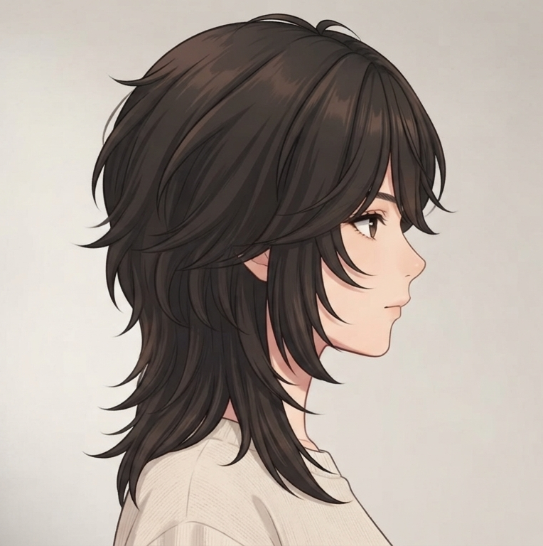 Female · Wolf Cut · Right Side